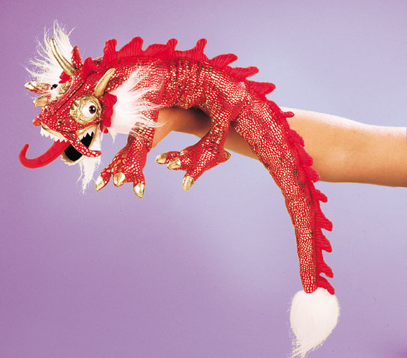 Small Red Dragon Hand Puppet